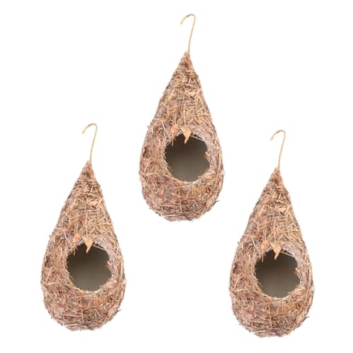 TOBBOMEY 3 Stück Vogelhäuser aus Natürlichem Gras Wetterfestes Robustes Vogelnest zum Aufhängen Natürliche Vogelverstecke mit Belüftung und Drainage für Garten und Balkon TOBBOMEY 3 Stück Vogelhäuser aus Natürlichem Gras Wetterfestes Robustes Vogelnest zum Aufhängen Natürliche Vogelverstecke mit Belüftung und Drainage für Garten und Balkon von TOBBOMEY