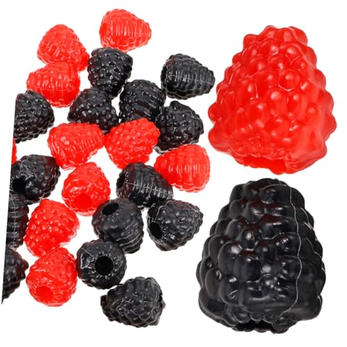 TOBBOMEY 30 Stück Teiliges Himbeer dekor Realistische Künstliche Himbeer Modelle in Schwarz und Rot Vielseitige Fotorequisiten und Küchentisch Dekoration für Party Hochzeit Supermarkt und von TOBBOMEY