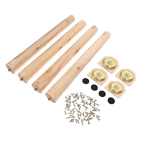TOBBOMEY Holz Möbelbeine 4 Satz Verstellbare Couch und Tischfüße für Sofa Schrank Kaffeetisch Holzfüße Langlebig und Stabil für und Außenbereich von TOBBOMEY