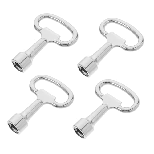 TOBBOMEY 4 Stck Teiliges Metallschlüsselsatz Vierkantschlüssel für Elektroschränke und Wasserzähler Robustes Material Vielseitig Einsetzbar für Wasserzählerkasten und Elektrische von TOBBOMEY