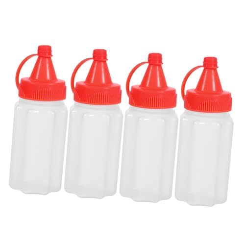 TOBBOMEY 4 Stck. Teiliges Mini Quetschflaschen für Gewürze und Saucen Kleine Ketchup Flaschen aus Robustem Auslaufsicher Vielseitig für Salatdressings Picknick Camping und Lunchbox Zubehör von TOBBOMEY