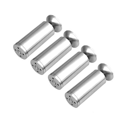 TOBBOMEY 4 Stück Edelstahl Möbelbeine Verstellbare Möbelfüße für Sofa Schrank Couchtisch Rostfrei rutschfest Kratzfest Ergonomisches Design Einfache Montage Langlebig Wohnzimmer Tisch von TOBBOMEY