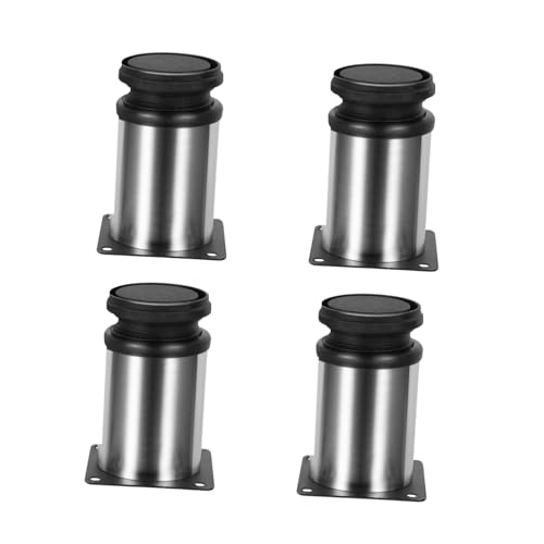 TOBBOMEY 4 Stück Einstellbare Möbelbeine aus Edelstahl Robuste Schrank Tischbeine Langlebige Möbelstützen mit Bodenschutz für DIY möbel und Möbelersatzteile von TOBBOMEY