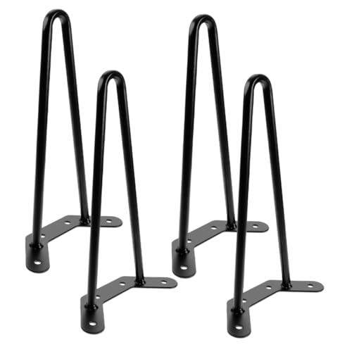 TOBBOMEY 4 Stück Haarnadel Tischbeine Metall Höhe für DIY Möbelprojekte Stabil und Langlebig für Tische Schreibtische und Nachtständer von TOBBOMEY