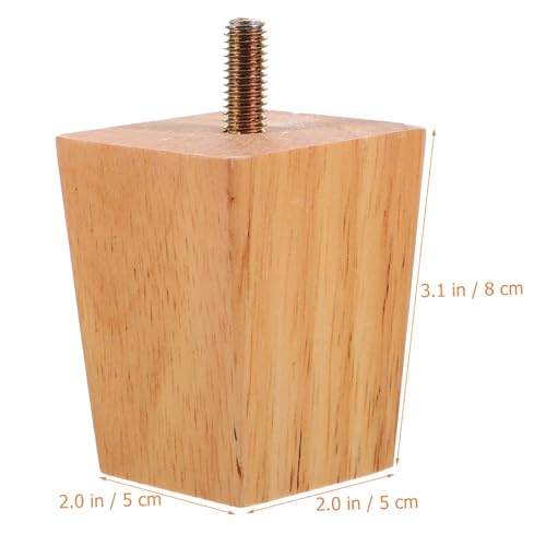 TOBBOMEY 4 Stück Massive Holz Sofabeine mit Zubehör Stabile Möbelbeine für Sofa Schrank Couchtisch und Tv möbel Einfache Montage Langlebige Holzmöbelfüße für Wohnzimmer und Büro von TOBBOMEY