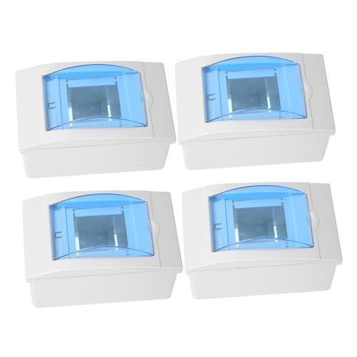 TOBBOMEY 4 Stück Power Distribution Box Transparent Abdeckung Stabil für Stromkreise Wandmontage Elektrischer Verteilerkasten mit Sichtfenster für Hausstromverkabelung von TOBBOMEY