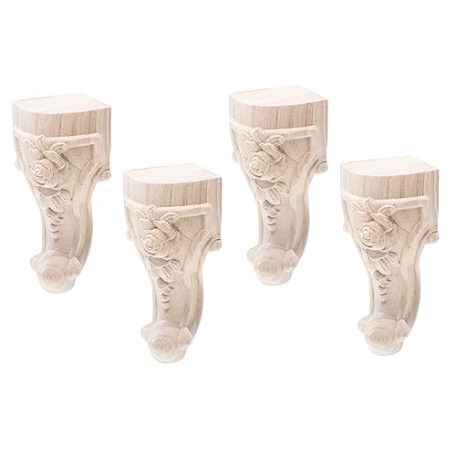 TOBBOMEY 4 Stück Schnitzerei Holz Sofa Beine Dekorative Möbelbeine für Sofas Tische und Schränke Solides Holz mit Blumenmuster Elegante Möbelfüße für Ihr Zuhause TOBBOMEY 4 Stück Schnitzerei Holz Sofa Beine Dekorative Möbelbeine für Sofas Tische und Schränke Solides Holz mit Blumenmuster Elegante Möbelfüße für Ihr Zuhause von TOBBOMEY