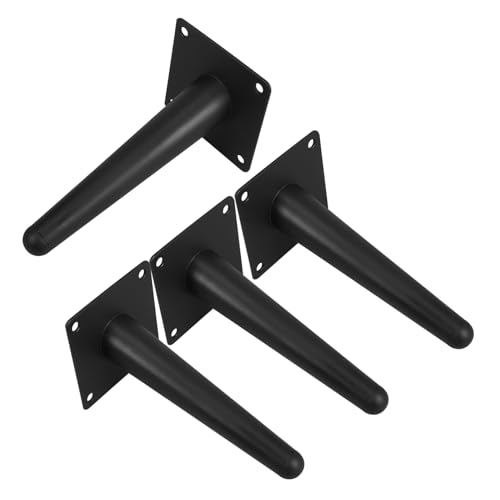 TOBBOMEY 4 Stück Schräg Zulaufende Metallmöbelfüße Schwere Matte Schwarze Ersatzbeine für Sofa Tisch Nachttisch Stabile Moderne Möbelfüße für Wohnzimmermöbel von TOBBOMEY