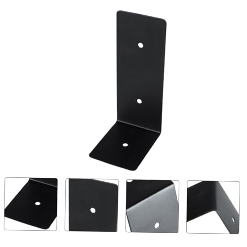TOBBOMEY 4 Stück Schwarze Metallwinkel Schwerlast Regalhalterung für Wandmontage Eckstrebe aus Robustem Eisen Tragfähige Floating Shelf Brackets für Bücherregal Garten Küche Vielseitig von TOBBOMEY