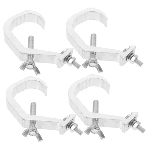 TOBBOMEY 4 Stück Teiliges Aluminium Bühnenlicht Truss Klemmen Robuste Scheinwerfer Halterungen mit Starkem Tragvermögen Vielseitig Kompatibel Einfache Montage Geeignet für Lichttraversen von TOBBOMEY