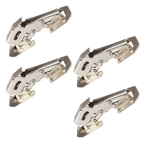TOBBOMEY 4 Stück Teiliges Edelstahl Scharniere für Schranktüren mit Dämpfung Geräuschloses Schließen Robust und Korrosionsbeständig Geeignet für Küchen Kleiderschränke von TOBBOMEY