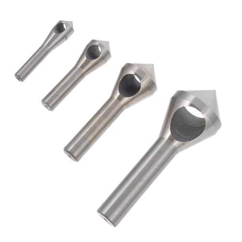 TOBBOMEY 4 Stück Teiliges Entgratwerkzeug Set Langlebiger Kegelsenker aus Schnellarbeitsstahl Praktisches Chamfer Deburring Tool für Holz Kunststoff Aluminium Einfach zu Bedienen Stabil TOBBOMEY 4 Stück Teiliges Entgratwerkzeug Set Langlebiger Kegelsenker aus Schnellarbeitsstahl Praktisches Chamfer Deburring Tool für Holz Kunststoff Aluminium Einfach zu Bedienen Stabil von TOBBOMEY