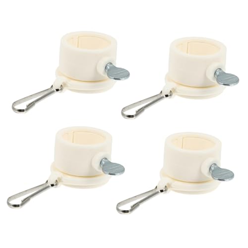 TOBBOMEY 4 Stück Teiliges Fahnenmast Ring Weiß mit Metallclips Verstellbare Flaggenhalter zur Vermeidung von Verheddern Langlebig Wetterbeständig für Garten und Außenbereich von TOBBOMEY