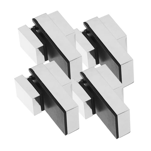 TOBBOMEY 4 Stück Teiliges Glasbodenträger aus Schwer Belastbare Halterung mit Rutschfestem Griff Elegantes und Platzsparendes Design Einfache Montage für Badezimmer und Küchenregale von TOBBOMEY