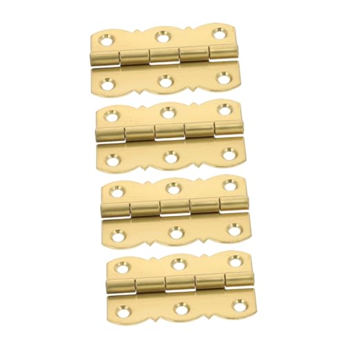 TOBBOMEY 4 Stück Teiliges Kleine Scharniere aus Kupfer Goldene Butt Scharniere Robustes Klavierband für Schmuck Aufbewahrungsboxen Installieren Langlebig und Flexibel für Holzschränke von TOBBOMEY
