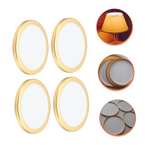 TOBBOMEY 4 Stück Teiliges Lampenschirm Rund Acryl Staubschutz abdeckung mit Goldenem Rahmen Installieren Geeignet für Pendel Deckenleuchten im Wohn Schlafzimmer von TOBBOMEY