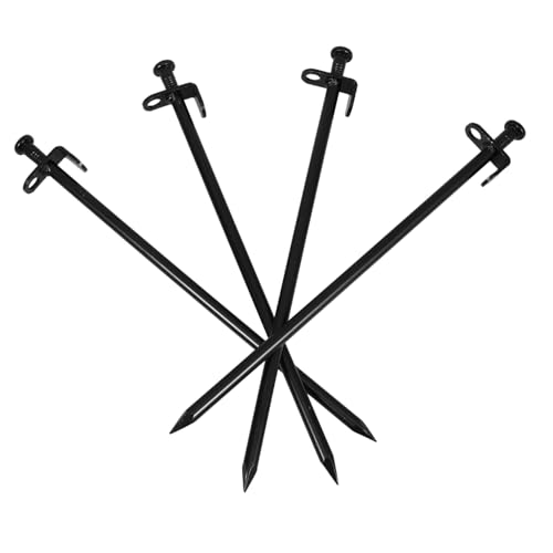 TOBBOMEY 4 Stück Teiliges Metall Erdnägel Schwarz Gartennägel mit Spitzem Ende Robustes Befestigungszubehör für Zelte Gewächshäuser Gartenpflanzen Bodenanker TOBBOMEY 4 Stück Teiliges Metall Erdnägel Schwarz Gartennägel mit Spitzem Ende Robustes Befestigungszubehör für Zelte Gewächshäuser Gartenpflanzen Bodenanker von TOBBOMEY