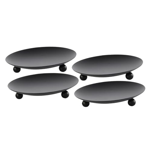 TOBBOMEY 4 Stück Teiliges Metall Kerzenteller aus Metall Robuste Schwarze Kerzenhalter für Stabkerzen und Tischdeko Traditionelle Party und Hochzeitskerzenständer mit Mattem Finish TOBBOMEY 4 Stück Teiliges Metall Kerzenteller aus Metall Robuste Schwarze Kerzenhalter für Stabkerzen und Tischdeko Traditionelle Party und Hochzeitskerzenständer mit Mattem Finish von TOBBOMEY
