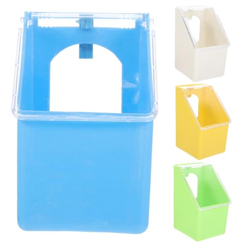 TOBBOMEY 4 Stück Teiliges Multifunktionales Vogel futterbox Langlebigem Kunststoff Hängender Futterspender für Tauben Papageien und Kleine Vögel Einfach zu Montieren für Käfige und von TOBBOMEY