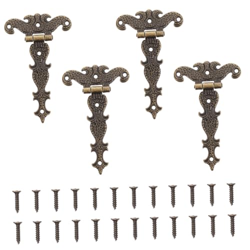 TOBBOMEY 4 Stück Teiliges Vintage Scharniere aus Langlebiger Zinklegierung Robuste Tür Holzkistenscharniere Installieren für Möbel Schränke und Gartentore TOBBOMEY 4 Stück Teiliges Vintage Scharniere aus Langlebiger Zinklegierung Robuste Tür Holzkistenscharniere Installieren für Möbel Schränke und Gartentore von TOBBOMEY