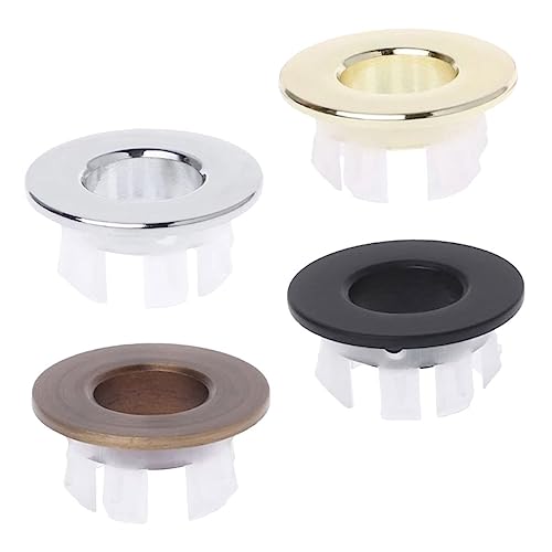 TOBBOMEY 4 Stück Teiliges Waschbecken Überlaufabdeckung aus Langlebiger Überlaufring in Messing Antikschwarz Silber und Antikgold für Bad und Waschtisch Zubehör TOBBOMEY 4 Stück Teiliges Waschbecken Überlaufabdeckung aus Langlebiger Überlaufring in Messing Antikschwarz Silber und Antikgold für Bad und Waschtisch Zubehör von TOBBOMEY