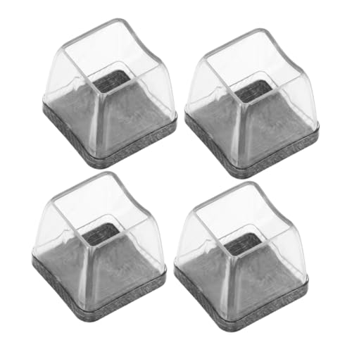 TOBBOMEY 4 Stück Transparente Silikon Stuhlbein Schutzkappen Eckig rutschfest Wasserfest Bodenschoner für Stühle und Tische Möbel Fußschutz für Laminat Parkett Fliesen von TOBBOMEY