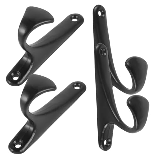TOBBOMEY 4 Stück Vintage Garderobenhaken aus Aluminiumlegierung Robust Wandmontiert Antiker Stil Starke Tragkraft Vielseitig für Schlafzimmer Flur Kleidung Taschen Handtücher Geeignet von TOBBOMEY