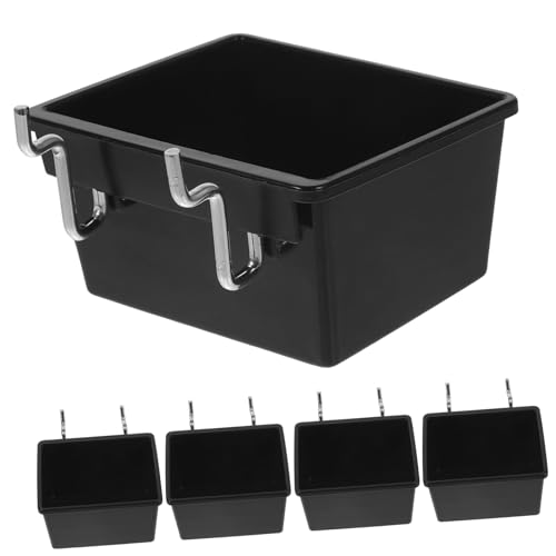 TOBBOMEY 5 Stück Schwarze Pegboard Aufbewahrungsboxen Robuste Lochwand Behälter für Werkzeuge und Kleinteile Praktische Ordnungslösung für Garage Werkstatt Laden Platzsparend und Langlebig von TOBBOMEY