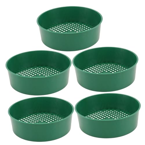 TOBBOMEY 5 Stück Sieb aus Kunststoff Boden Sifter -Bildschirm Sieb Blumenerde klein Gartenbepflanzung Gartenwerkzeug Grün von TOBBOMEY