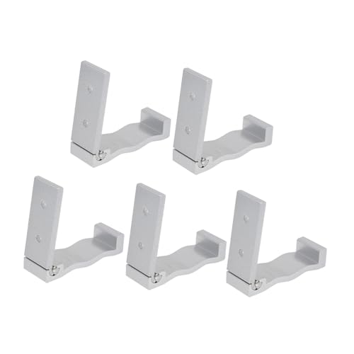 TOBBOMEY 5 Stück Teiliges Faltbares Aluminium wandhaken Selbstklebend und Rostfrei als Handtuch Mantelhaken für Bad Küche Schlafzimmer und Flur Platzsparend und Sicher von TOBBOMEY