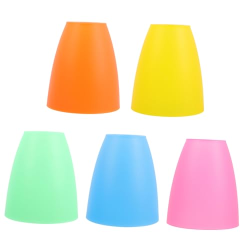 TOBBOMEY 5 Stück Teiliges Kunststoff Lampenschirme Flach für Tischlampe Wandlampe Hängelampe Mittelloch Einfache Montage Warmes Licht Geeignet für Wohn Hotelbereich Zufällige Farbe von TOBBOMEY