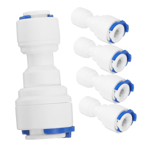 TOBBOMEY 5 Stück Teiliges Schnellanschluss Adapter Gerade für Wasserfilter und Wasseraufbereitungssysteme Kompatibel Rohrdurchmesser für Umkehrosmose und Bewässerungssysteme von TOBBOMEY
