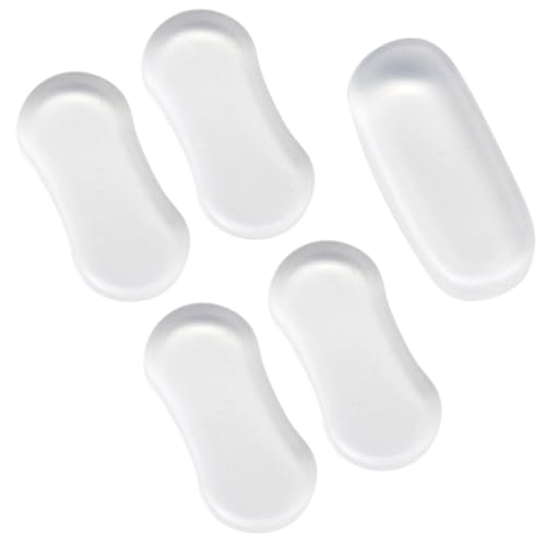 TOBBOMEY 5 Stück Transparente Silikon Möbelpuffer Stoßdämpfer für Wc Sitz und Schranktüren Geräuschreduzierende Selbstklebende Schutzpolster für Toilettendeckel und Möbeloberflächen von TOBBOMEY