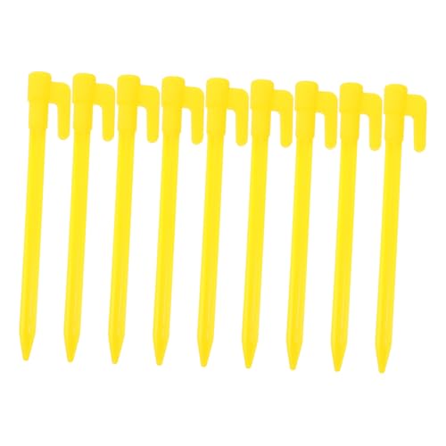TOBBOMEY 50 Stück Gartenerdanker Gelb Zelt heringe Robust Leicht für Camping Zeltheringe Bodenanker Windfest für Zelte Markisen Outdoor Garten Landschaftsbefestigung von TOBBOMEY