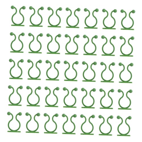 TOBBOMEY 50 Stück Pflanzen Clips Grün Mittel Selbstklebend Rankhilfe Kletterpflanzen Befestigung Wandhalterung für Garten Pflanzenfixierung und Rebenstütze von TOBBOMEY