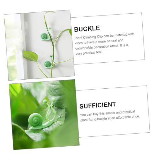 TOBBOMEY 50 Stück Pflanzenclips für Kletterpflanzen Robuster Kunststoff Pflanzenhalter Robuste Pflanzenbefestigung für Wand und Rankhilfe Platzsparende Pflanzensicherung Grün von TOBBOMEY