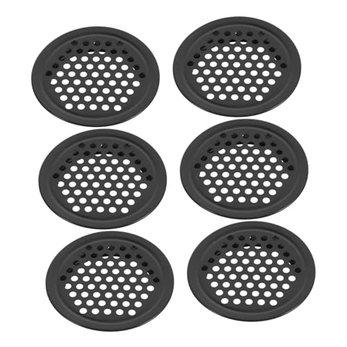 TOBBOMEY 6 Stück Edelstahl Lüftungsabdeckung Rund für Schränke Möbel Ventilatorloch Abdeckung Atmungsaktiv Robust Einfache Montage für Garderobe Schuhschrank von TOBBOMEY