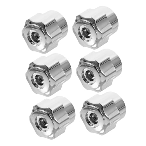 TOBBOMEY 6 Stück Handrad Wasserhahn Griffe aus Aluminiumlegierung Ersatzknöpfe für Badewannen und Küchenarmaturen Kompatibel mit Heiß und Kaltwasserhähnen Langlebig und Einfach zu von TOBBOMEY