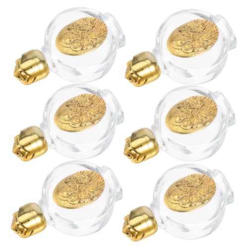 TOBBOMEY 6 Stück Heiliges Wasser Glasflaschen Mini Refillable mit Rosendekor Auslaufsicherer Verschluss Transparente Robuste Kleine Fläschchen für Taufe Reise von TOBBOMEY