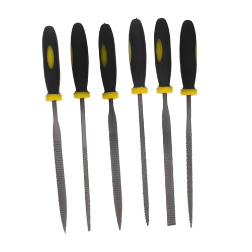 TOBBOMEY 6 Stück Mini -Datei Dateiwerkzeuge für Mini-Hand Tischlerwerkzeuge Cutter Reparatur Griff Raspeln Datei-Toolkit Holzraspel Werkzeug Holzdateihandel -Tool Holzfeile Schwarz von TOBBOMEY