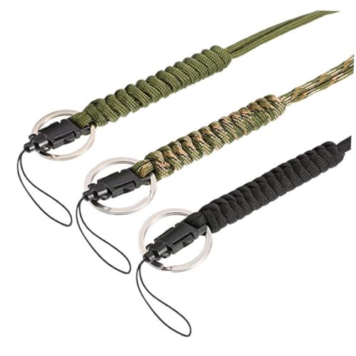 TOBBOMEY 6 Stück Paracord Schlüsselband Lanyard Verstellbar Leichte Robuste Halskordel für Outdoor Camping Wandern Geeignet als Wasserdichte Beutelschlinge in Schwarz Grün Camouflage TOBBOMEY 6 Stück Paracord Schlüsselband Lanyard Verstellbar Leichte Robuste Halskordel für Outdoor Camping Wandern Geeignet als Wasserdichte Beutelschlinge in Schwarz Grün Camouflage von TOBBOMEY