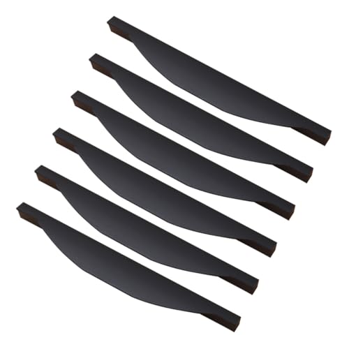 TOBBOMEY 6 Stück Schwarze Möbelgriffe Gebogene Schrankgriffe aus Holz für Küchenschubladen und Schranktüren Widerstandsfähig Rostfrei Modern für Wohnzimmer Schlafzimmer Büro von TOBBOMEY
