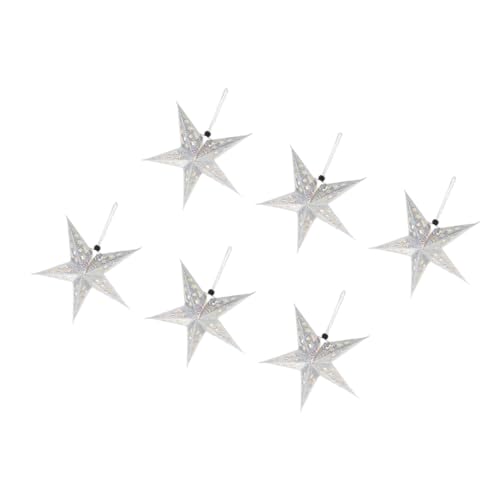 TOBBOMEY 6 Stück Silberne Fünf punkte Papier Stern Hängeleuchte Lampenschirm Hängende Dekoration Kreativ Für Weihnachtsdeko Innen Wohnzimmer Büro Restaurant TOBBOMEY 6 Stück Silberne Fünf punkte Papier Stern Hängeleuchte Lampenschirm Hängende Dekoration Kreativ Für Weihnachtsdeko Innen Wohnzimmer Büro Restaurant von TOBBOMEY