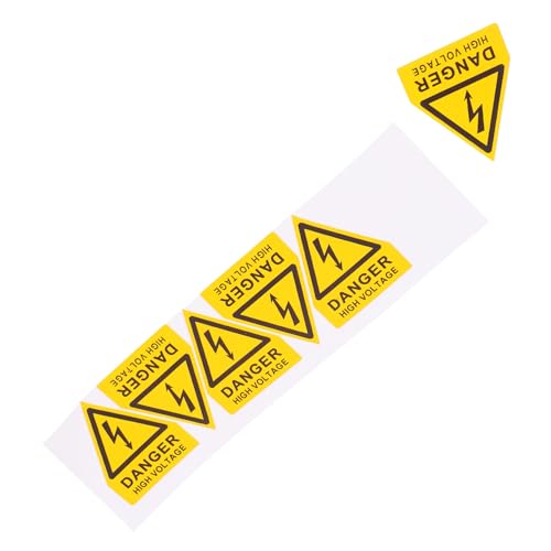 TOBBOMEY 6 Stück Teiliges Hochvolt warnaufkleber Gelbes Dreieck Warnschild für Industriemaschinen Selbstklebend Langlebig Einsetzbar zur und Unfallverhütung von TOBBOMEY