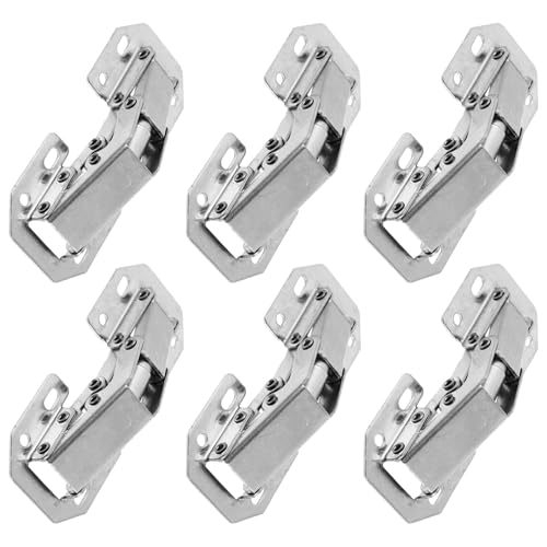TOBBOMEY 6 Stück Teiliges Hydraulisches Dämpfungsscharnier für Möbeltüren Aufschraubscharniere mit Starker Pufferkraft Verschleißfest Geräuschlos Geeignet für Schrank und Weinschränke von TOBBOMEY