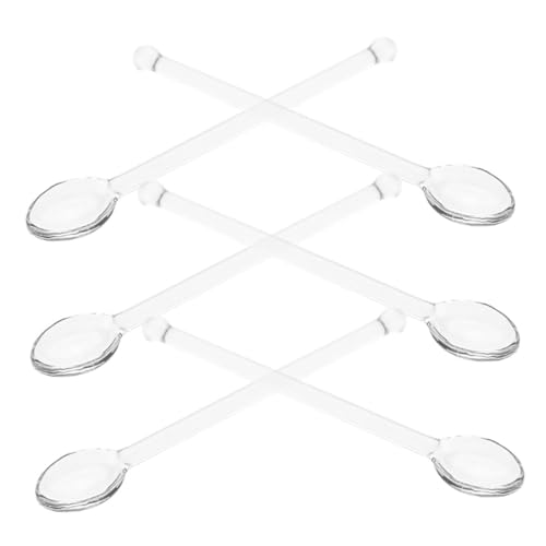 TOBBOMEY 6 Stück Teiliges Klare Glasrührlöffel mit Langem Griff Transparente Cocktail Espresso und Teelöffel Hitzebeständige Langlebige Glaslöffel für Kaffee Dessert Milchtee und Partys TOBBOMEY 6 Stück Teiliges Klare Glasrührlöffel mit Langem Griff Transparente Cocktail Espresso und Teelöffel Hitzebeständige Langlebige Glaslöffel für Kaffee Dessert Milchtee und Partys von TOBBOMEY