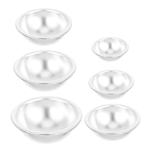 TOBBOMEY 6 Stück Teiliges Metall Backformen für Kuchen und Badebomben Anodisierte Aluminium Legierung Hitzebeständig Langlebig für DIY Cake Baking Candle Crafting und Seifenherstellung von TOBBOMEY