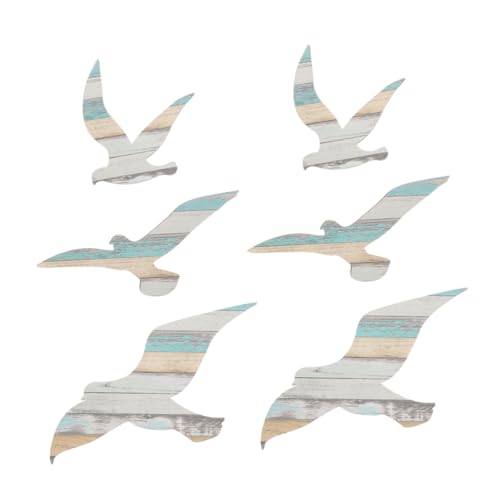 TOBBOMEY 6 Stück Teiliges Nautisches Holz Wanddekor mit Möwenmotiv Mediterrane Küstenstil Wandkunst für Küstenhaus DIY Holz Möwen Wanddekoration für Wohnzimmer Einfache Montage Natürliche TOBBOMEY 6 Stück Teiliges Nautisches Holz Wanddekor mit Möwenmotiv Mediterrane Küstenstil Wandkunst für Küstenhaus DIY Holz Möwen Wanddekoration für Wohnzimmer Einfache Montage Natürliche von TOBBOMEY