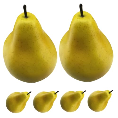 TOBBOMEY 6 Stück Teiliges Realistisch Aussehender Deko Birnen aus Hochwertigem Material Lebensechte Fruchtornamente als Fotorequisiten und Stilvolle Wohnraumdekoration für Schlafzimmer und TOBBOMEY 6 Stück Teiliges Realistisch Aussehender Deko Birnen aus Hochwertigem Material Lebensechte Fruchtornamente als Fotorequisiten und Stilvolle Wohnraumdekoration für Schlafzimmer und von TOBBOMEY