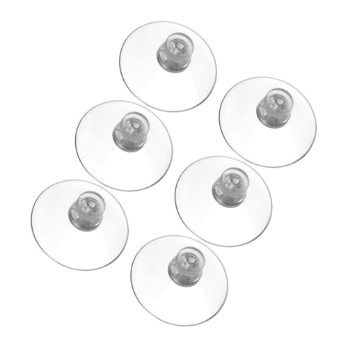 TOBBOMEY 6 Stück Teiliges Transparente PVC Saugnäpfe mit Metall schraubmutter Starke Saugnäpfe mit Gewinde Vielseitig für Fenster Spiegel Glasflächen ohne Beschädigung Stabiler Halt von TOBBOMEY